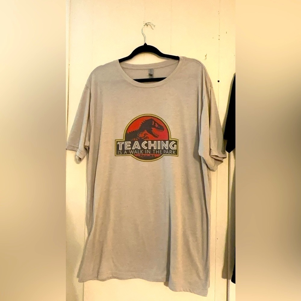 School Teacher short sleeve shirt jurassic park size 2xl next level apparel